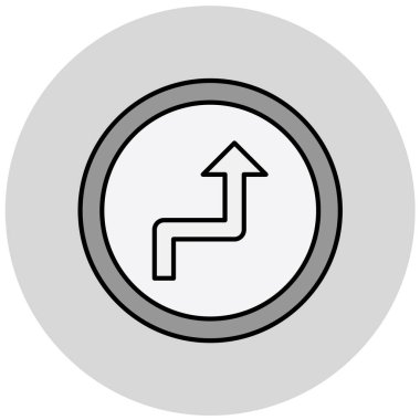 Yol işareti simgesinin vektör illüstrasyonu