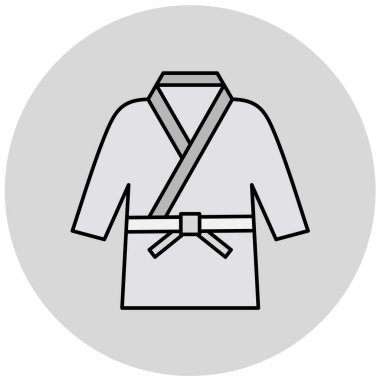 karate üniforması, web simgesi basit illüstrasyon