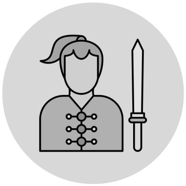 Savaşçı basit simgesi, vektör çizimi