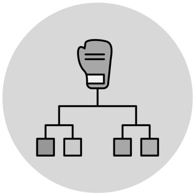 Boks şampiyonası grafiği basit simge, vektör illüstrasyonu