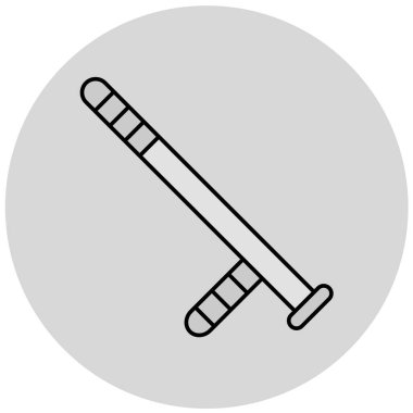 Beyzbol sopası ikonu. ana hatlı spor ekipmanı vektör illüstrasyon piktogramı.