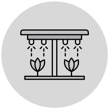 Otomatik sulama çiçeklerinin vektör illüstrasyonu