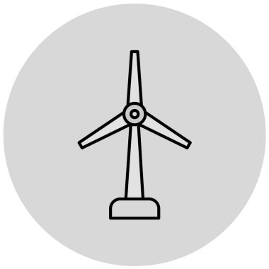 Modern yel değirmeni simgesinin vektör çizimi