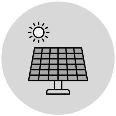 Moda Biçimli Güneş Paneli Simgesi İzole Arkaplan