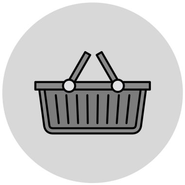 Alışveriş sepeti simgesi, vektör illüstrasyonu