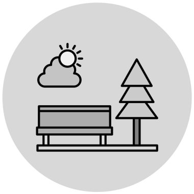 Park resim simgesinin vektör illüstrasyonu