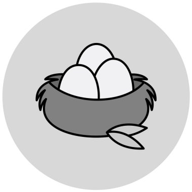 Yuva ikonunda yumurtalar. Ağ için yumurta vektör simgelerinin özet çizimi