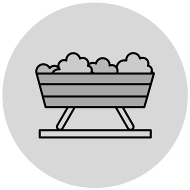 Tabaktaki yün basit simge, vektör illüstrasyonu