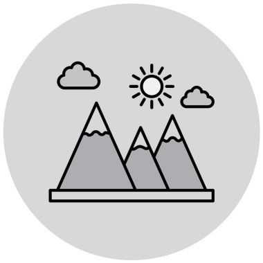 dağ simgesi, vektör illüstrasyonu