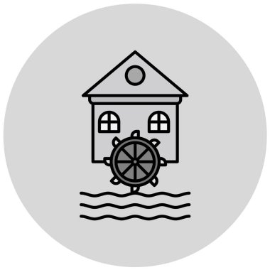 Deniz evi simgesinin vektör illüstrasyonu