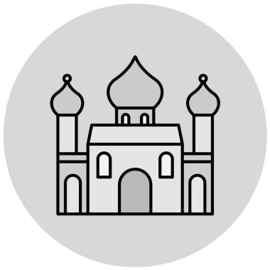 Cami vektörü düz simgesi