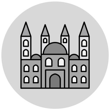 Kiliseye. Web simgesi basit illüstrasyon