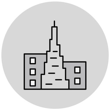 Bina. Web simgesi basit illüstrasyon