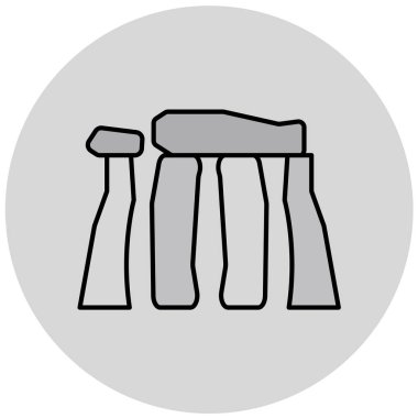 Stonehenge 'de. Web simgesi basit illüstrasyon