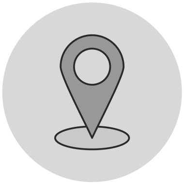 Harita iğne simgesi. konum belirleyici sembol. düz tasarım biçimi.