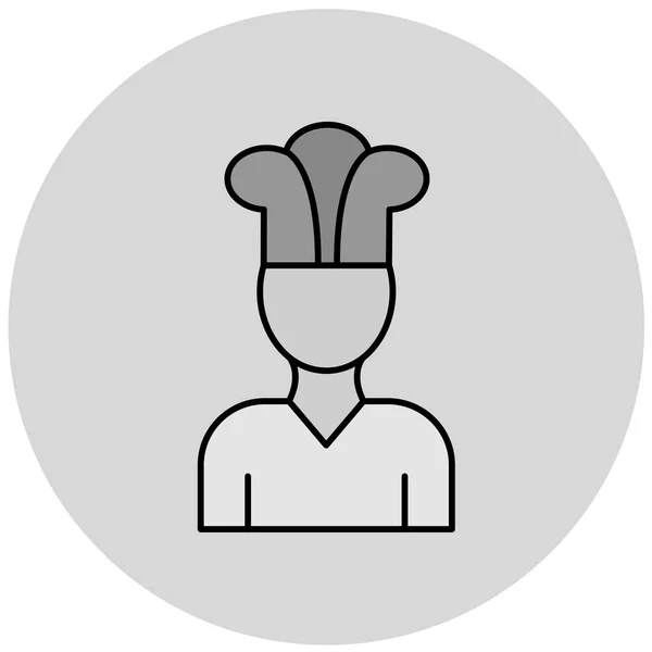 Chef Kok Eenvoudige Pictogram Vectorillustratie — Stockvector