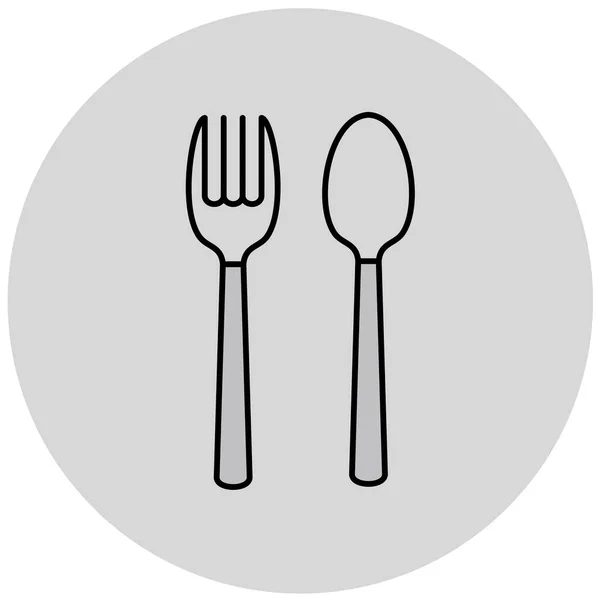 Cuchara Tenedor Icono Simple Ilustración Vectorial — Vector de stock