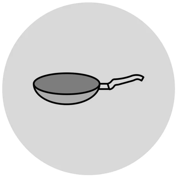 Frying Pan Icon Outline Illustration Kitchen Whisk Vector Icons Web — Stock Vector