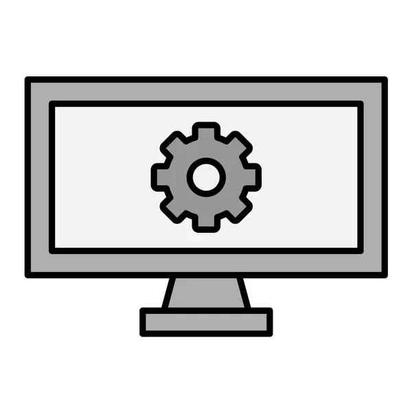 Computer Monitor Settings Icon Vector Illustration Design — Stock Vector