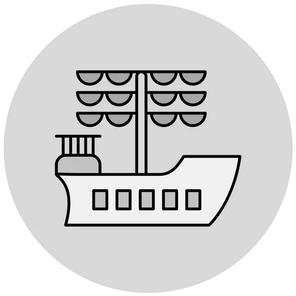 Vektor Illustration Eines Schiffsikons — Stockvektor