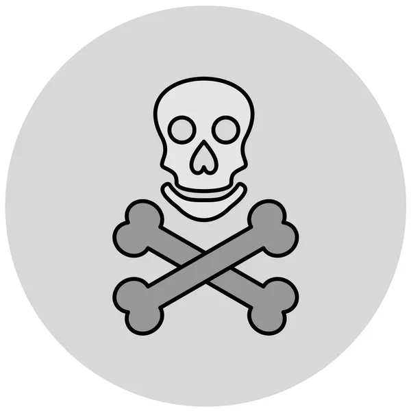 Crâne Vecteur Glyphe Plat Icône — Image vectorielle