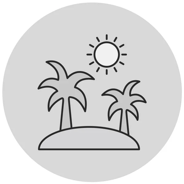 ヤシの木のアイコン 白い背景に隔離されたウェブデザインのためのビーチベクトルのロゴコンセプトの簡単なイラスト — ストックベクタ