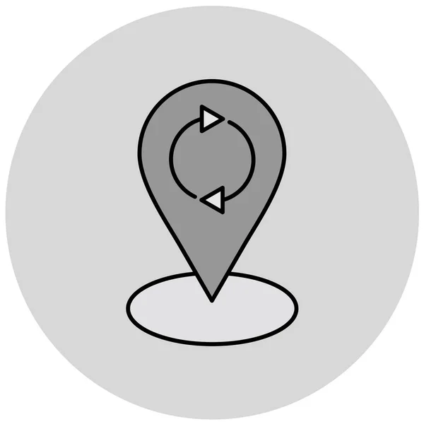 Ícone Ponteiro Mapa Símbolo Marcador Localização Estilo Design Plano — Vetor de Stock