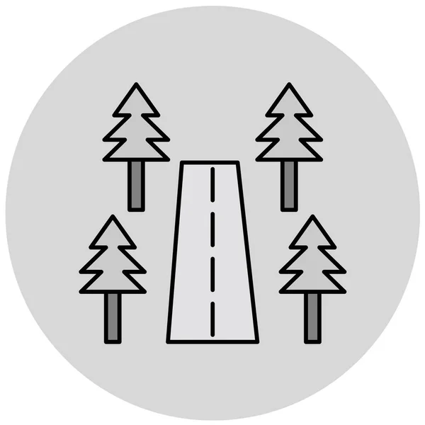 Значок Дорожнього Знака Символ Лісу Плоский Дизайн Векторна Ілюстрація — стоковий вектор
