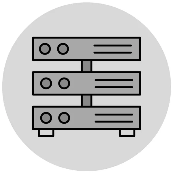 Icona Del Server Del Database Semplice Illustrazione Icone Vettoriali Dati — Vettoriale Stock