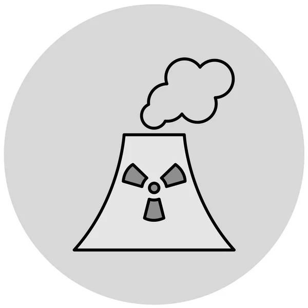 Icône Ligne Vecteur Énergie Nucléaire — Image vectorielle