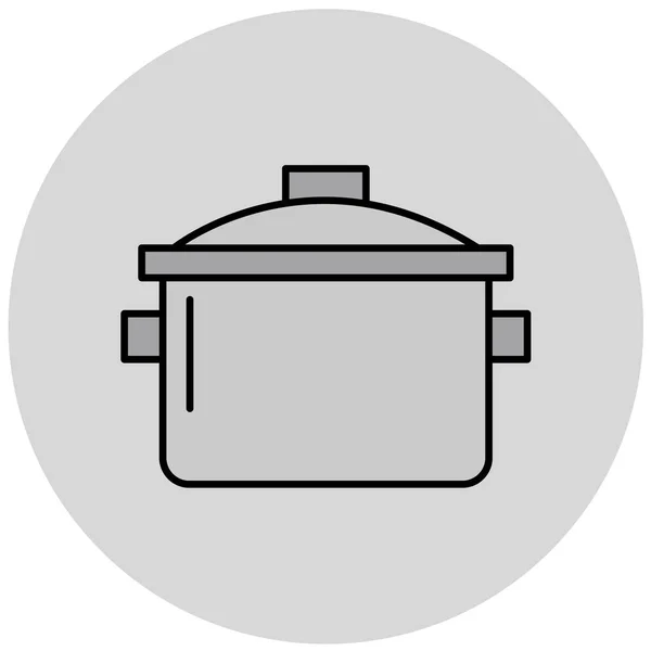 Vector Ilustración Icono Olla Cocina — Archivo Imágenes Vectoriales