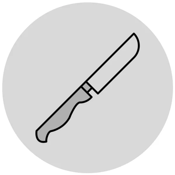 Knife Flat Style Icon Vector Illustration — Stock Vector