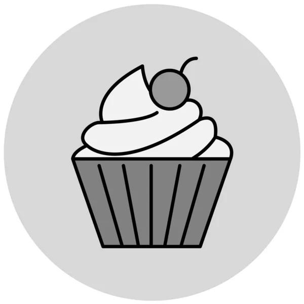 Cupcake Icoon Eenvoudige Illustratie Van Muffin Vector Pictogrammen Voor Web — Stockvector