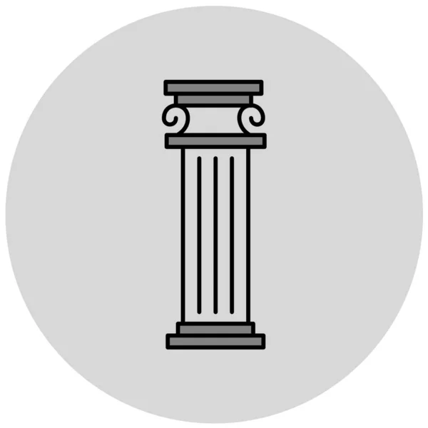 Ikona Kolumny Płaskim Stylu Izolowane Białym Tle Ilustracja Wektora — Wektor stockowy