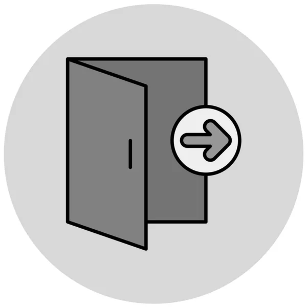 Porte Ouverte Une Illustration Simple — Image vectorielle
