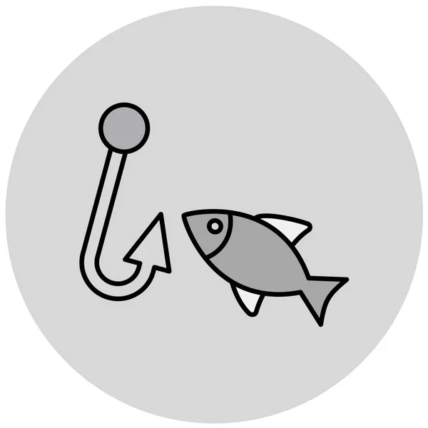 Fiske Webb Ikon Enkel Illustration — Stock vektor