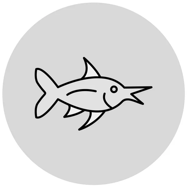 Pescado Icono Web Ilustración Simple — Vector de stock