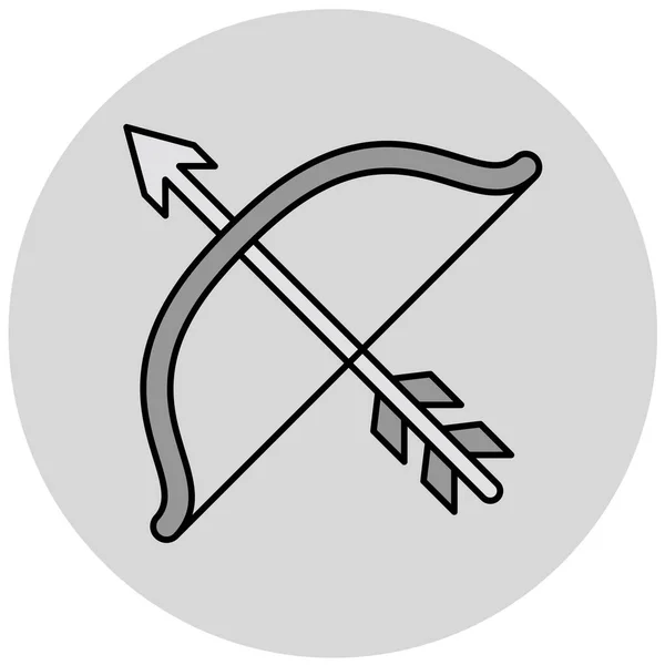 Arco Con Freccia Icona Web Semplice Illustrazione — Vettoriale Stock