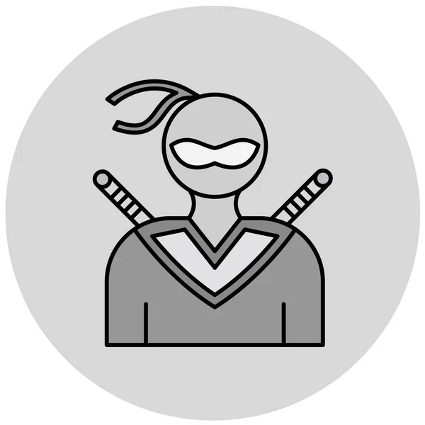Ninja Mieczem Ikona Web Prosta Ilustracja — Wektor stockowy