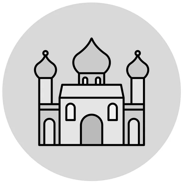 Moschee Vektor Glyphen Flaches Symbol — Stockvektor