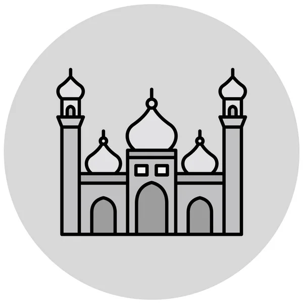 Icono Mezquita Estilo Moda Fondo Aislado — Vector de stock