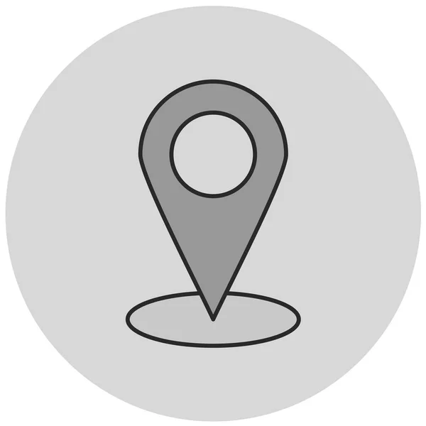 Icono Pin Mapa Símbolo Marcador Ubicación Estilo Diseño Plano — Vector de stock