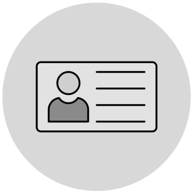 Kimlik kartı simgesi, vektör illüstrasyonu