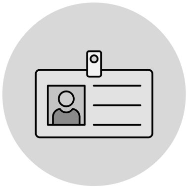 Kimlik kartı simgesi, vektör illüstrasyonu