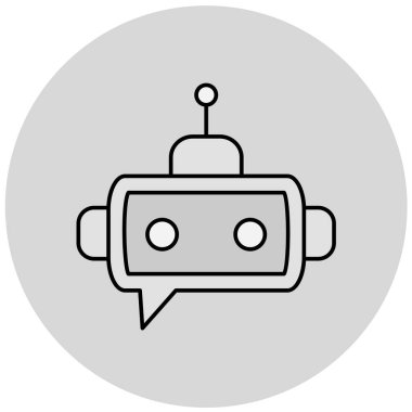 robot. Web simgesi basit illüstrasyon