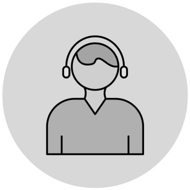 Çağrı merkezi simgesi. Web için müşteri servis vektör simgelerinin basit illüstrasyonu