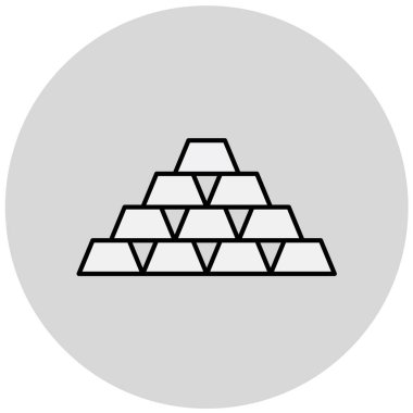 Altın külçeleri ikonu. vektör illüstrasyonu