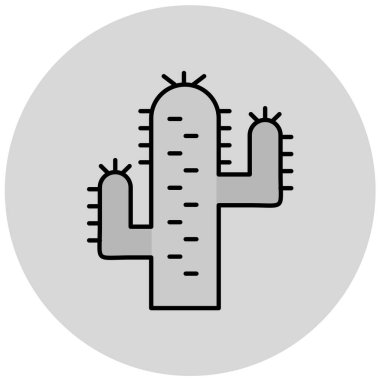 Kaktüs Simgesi Moda Tarzı İzole Arkaplan