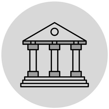 Banka binası simgesi, vektör illüstrasyonu