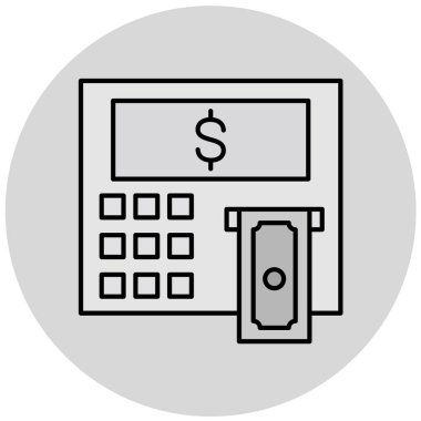 ATM 'de. Web simgesi basit illüstrasyon